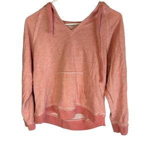 Zyia Distressed Hoodie Sweatshirt Size Small Heathered Pink